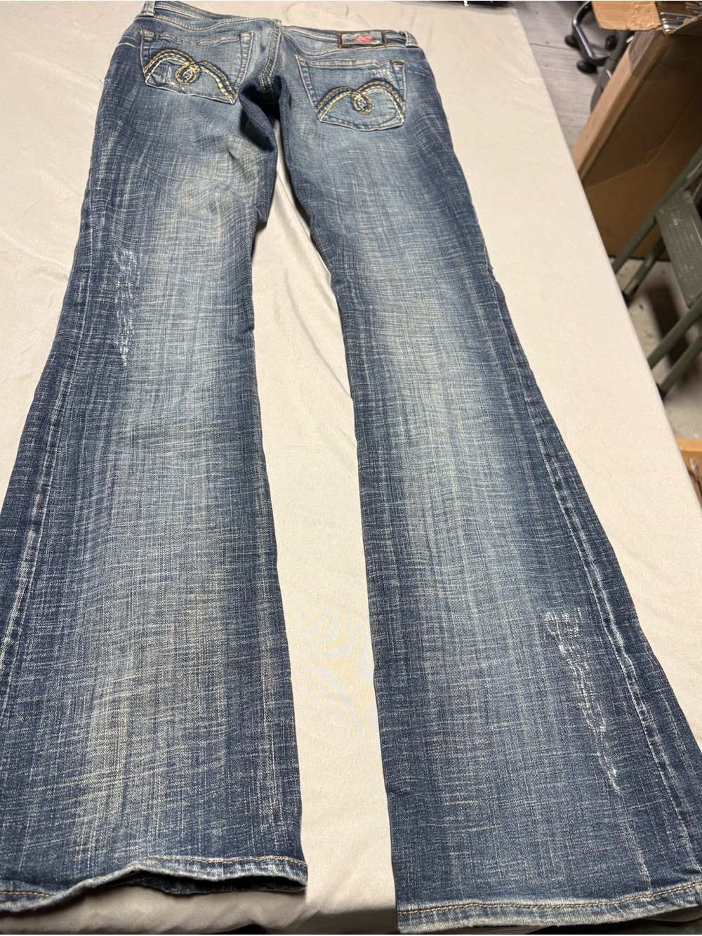 Mavi Women's Blue Boot Cut Jeans with Subtle Distressing - Picture 3 of 5